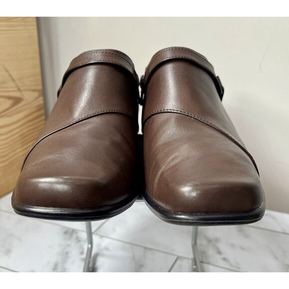 Covington Loafers Womens Shoes Sz 9.5 Brown Leather Block Heel Y2K Retro Regency - Picture 7 of 12